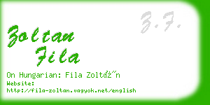 zoltan fila business card